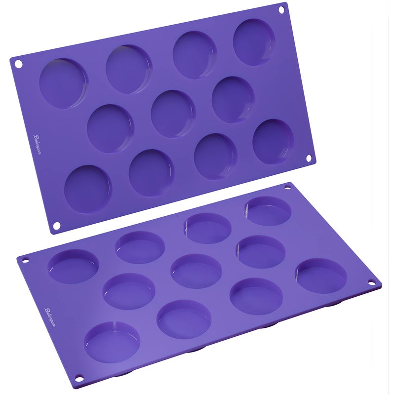 Bakerpan Silicone Mini Muffin Top Pans - Set of 2 - Small Round Molds for Tarts, Cookies, Candy, Chocolate - Image 3